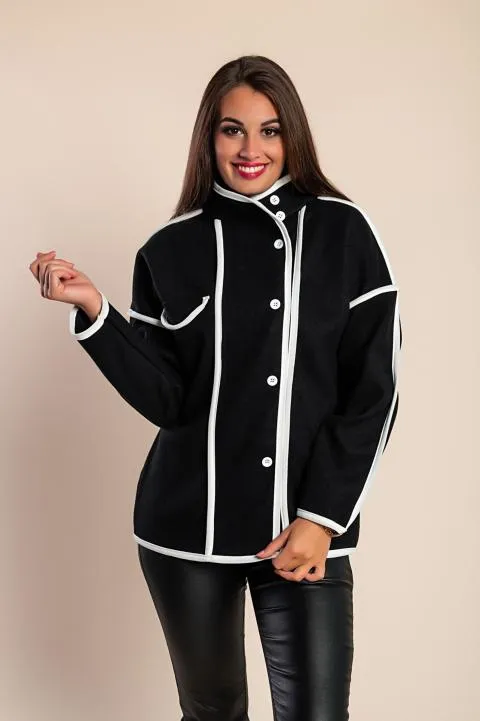 Abrigo corto elegante, negro