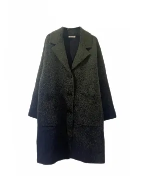 Green Navy Wool Blend Coat.