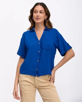 Blusa Mujer Camile Solid Azulino Sea