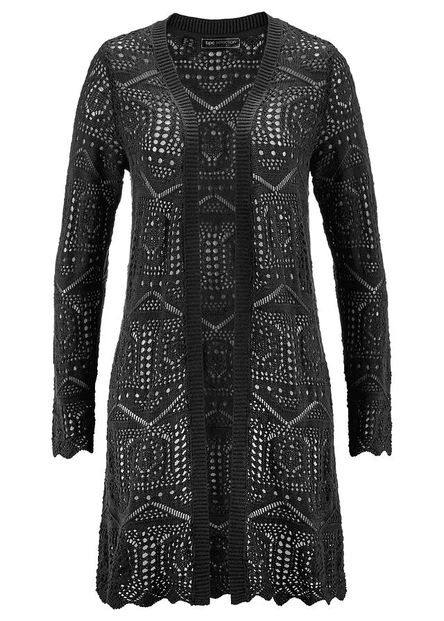 Long Black Knit Jacket
