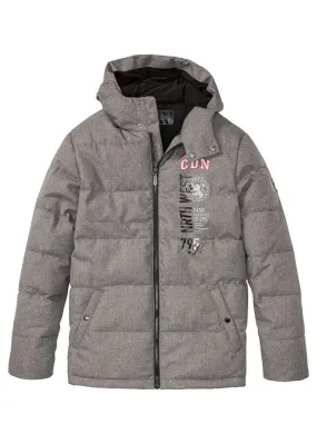 Light gray marled outdoor jacket