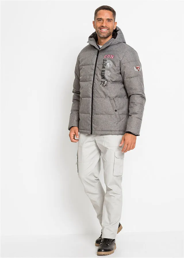 Light gray marled outdoor jacket
