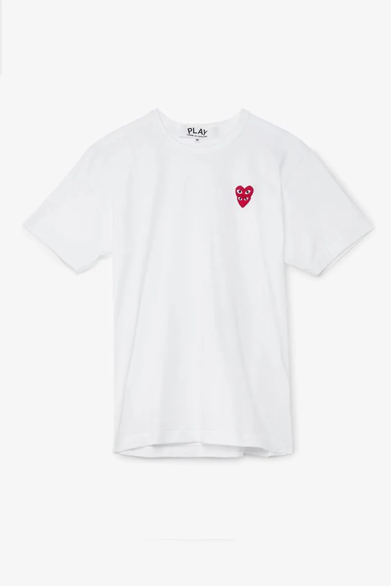 COMME DES GARÇONS PLAY CAMISETA BLANCA CON DOBLE CORAZON ROJO