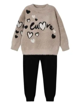 Set Mayoral Jacquard Knit Beige Girls