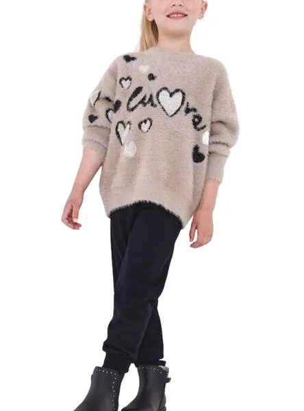 Set Mayoral Jacquard Knit Beige Girls