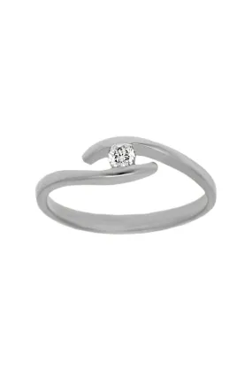 Engagement ring white gold 18k and single diamond solitaire 231_W919R