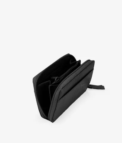 Monedero negro en piel