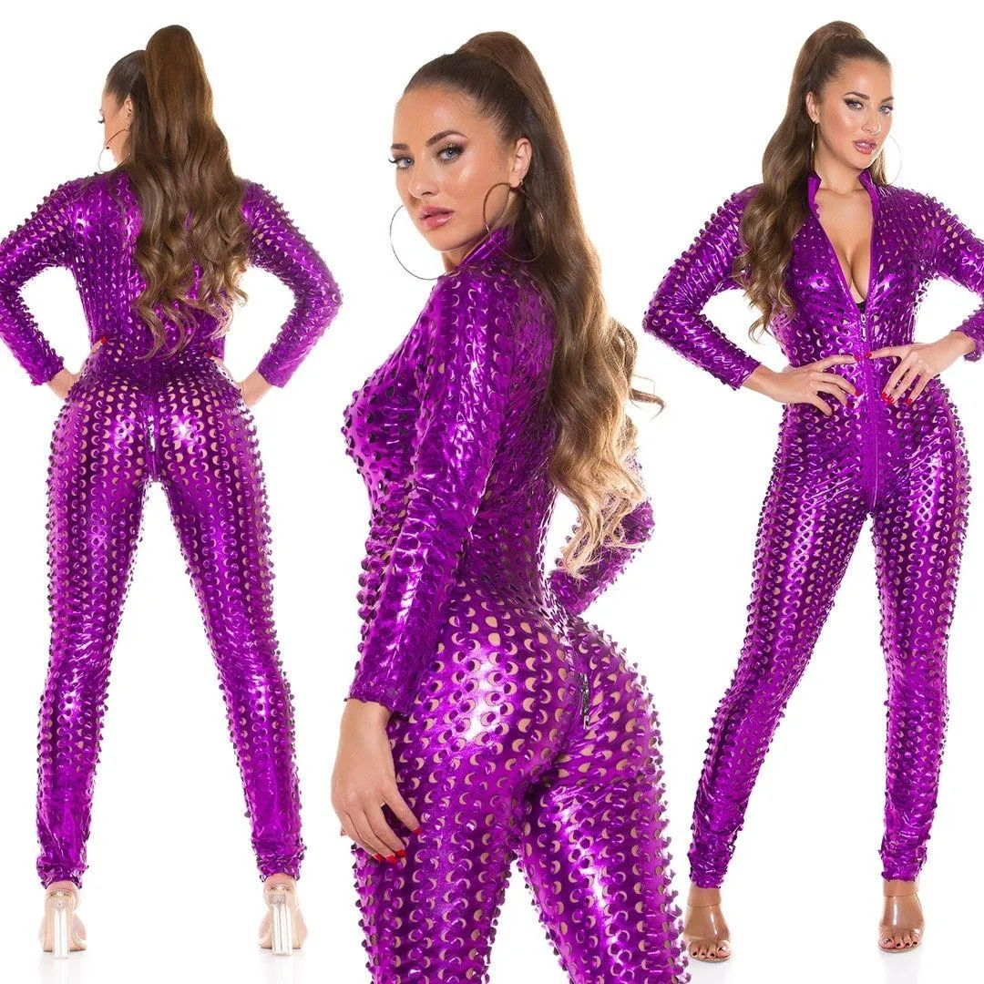 Tight purple bodysuit pure seduction