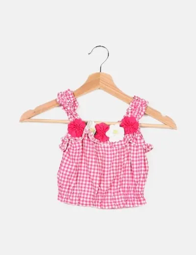Pink checkered Mayor Top