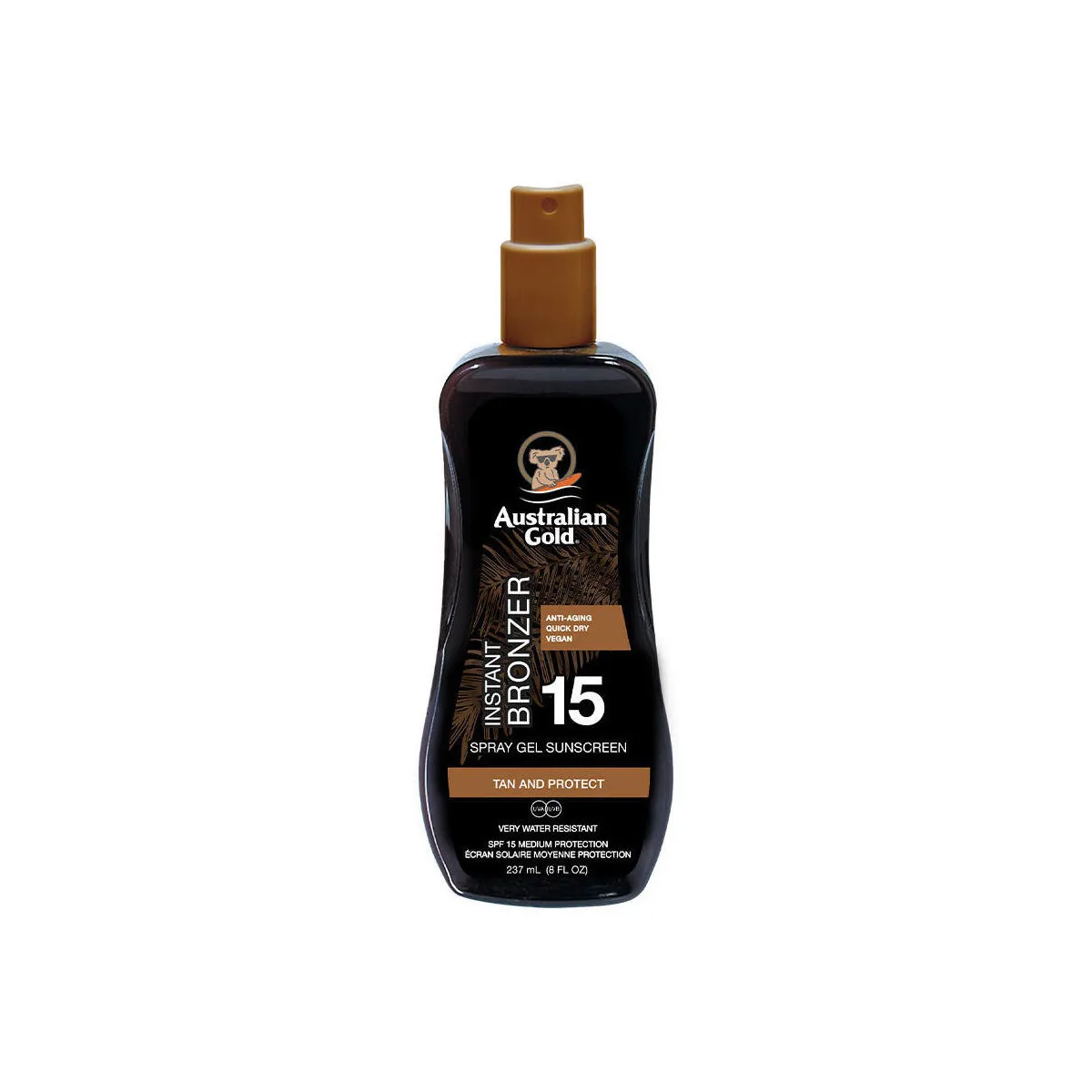 SPF15 bronzing spray gel sunscreen.