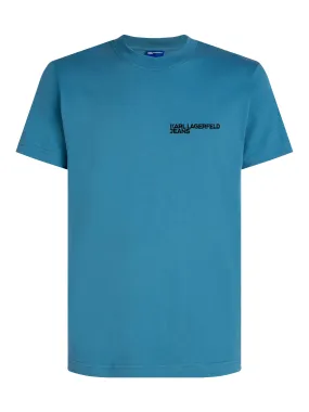 Turquoise slim-fit logo t-shirt by Karl Lagerfeld Jeans
