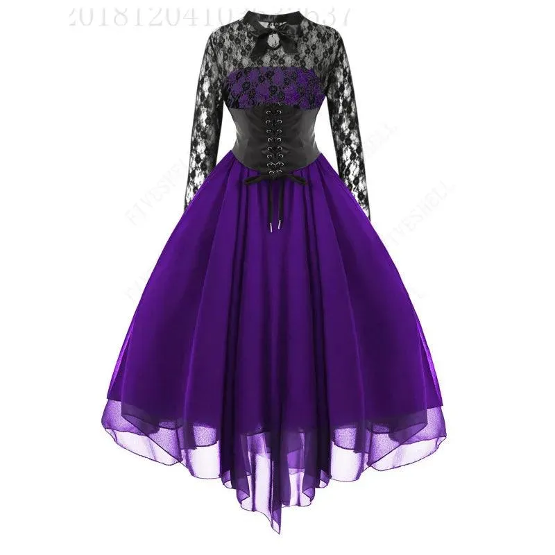 Vestido de fiesta sin mangas espalda cruzada encaje.