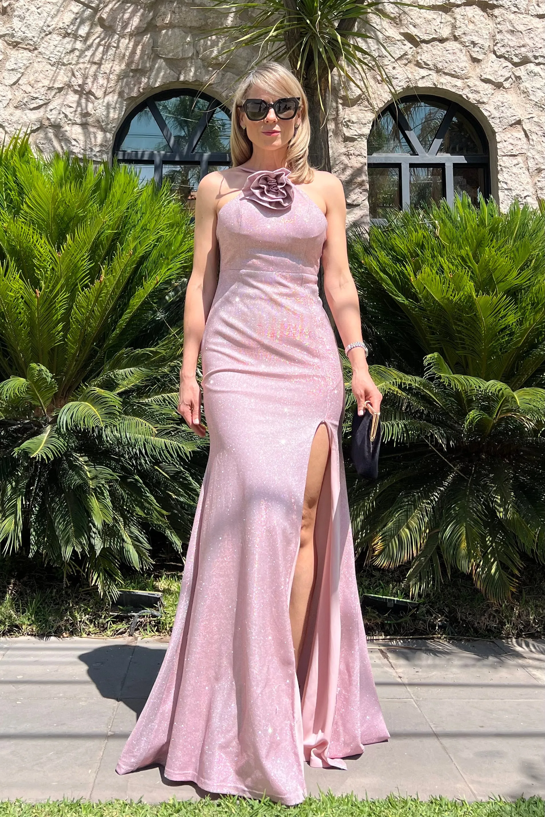 VESTIDO ROSA & GLITTER