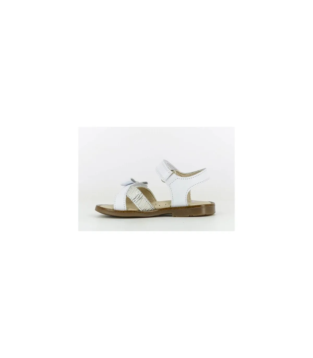 White Silver Leather Sandals
