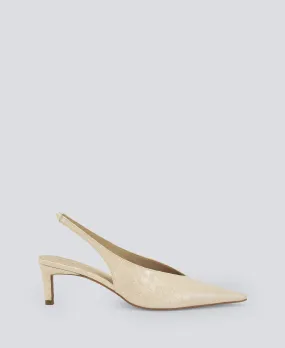 Zapato tacón destalonado en piel mujer